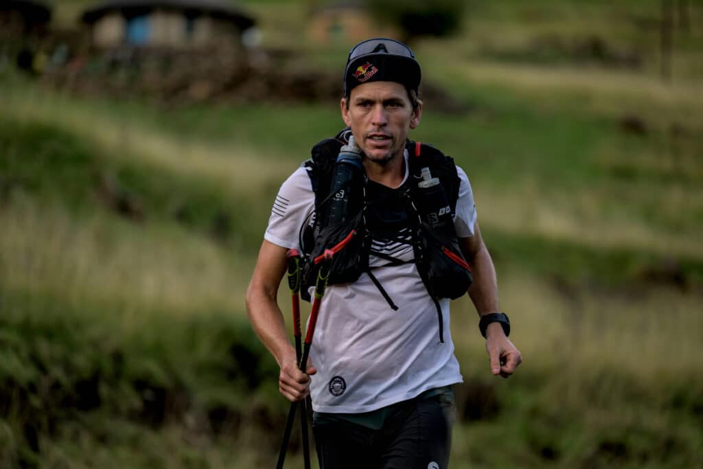 Ryan Sandes Trail Running In South Africa With A Garmin Sports Watch Made For Trail Running.